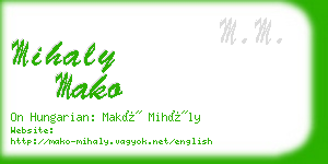 mihaly mako business card